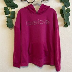 Y2K bebe Fuchsia Purple Rhinestone Logo Hoodie 💕